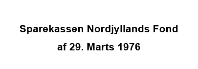 Logo af Sparekassen Nordjyllands Fond af 29. Marts 1976